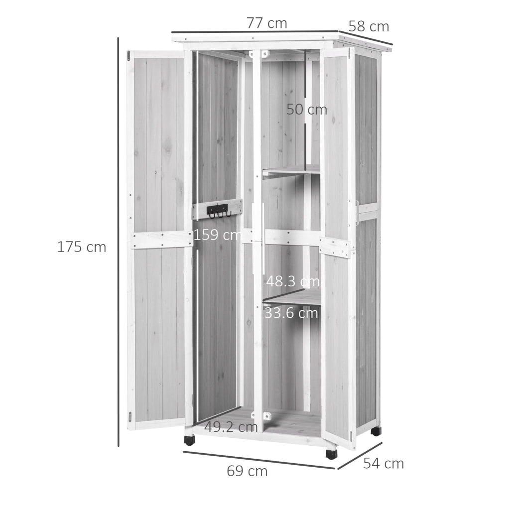 Casetta Porta Attrezzi in Legno ¨C zephmum ¨C Grigio 77x58x175 cm