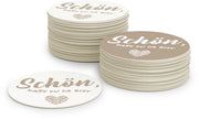 Decorazioni per tavolo in cartone di cellulosa beige (50 pezzi) - Decorazione per tavolo rotonda (9,3 cm x 9,3 cm)