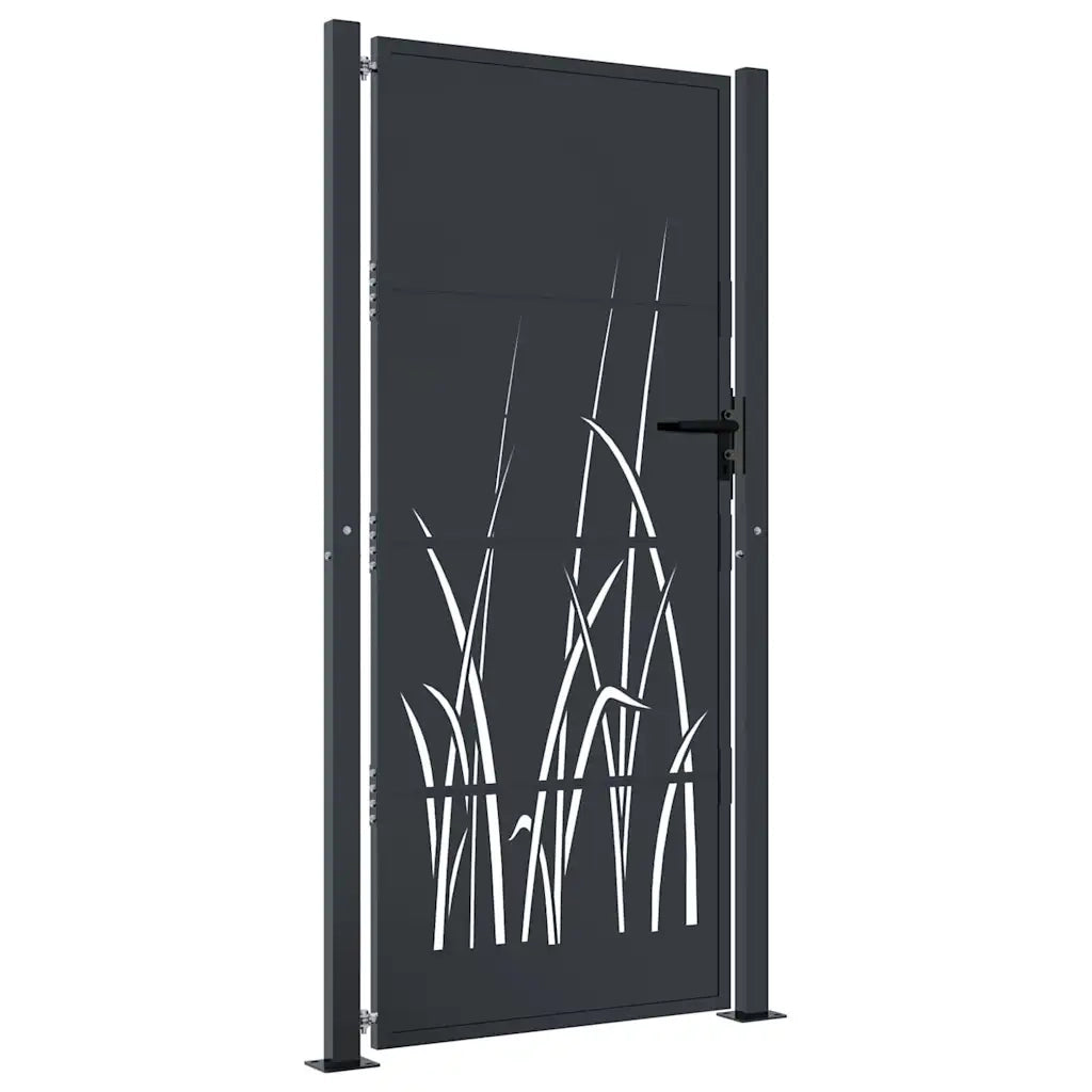 Cancello Giardino Antracite 105x180 cm in Acciaio Design Erba