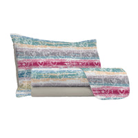 Set Lenzuola 1 Piazza e Mezzo con Stampa Sopra Sotto e Federe Love Lines