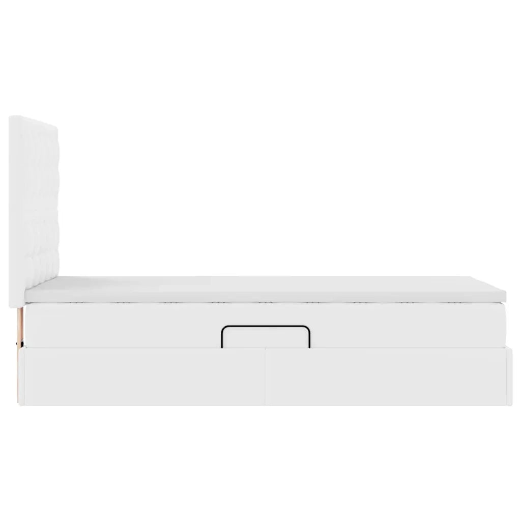 Letto con Contenitore Bianco Puro 100 x 200 cm Pelle Sintetica 3371654