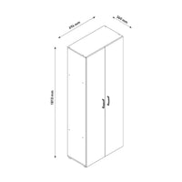 Armadio 2 Ante 5 Ripiani 69,4x36x181 cm in Truciolare Nobilitato Bianco