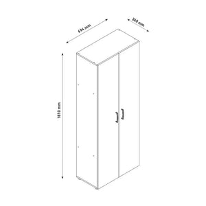 Armadio 2 Ante 5 Ripiani 69,4x36x181 cm in Truciolare Nobilitato Bianco