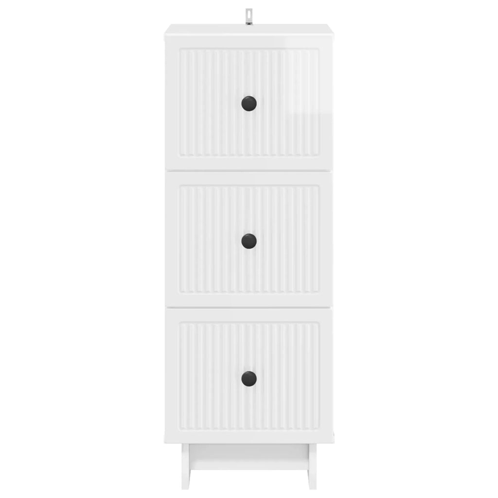 Mobile con Cassetti Bianco Lucido 33 x 34,5 x 90 cm 893929