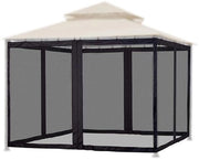 Tenda da Giardino 300x300 cm - Vetroresina - Cerniere Doppie - Tessuto Resistente al Tempo - Installazione Facile - Grucce Incluso - Reticolo Antinsettico