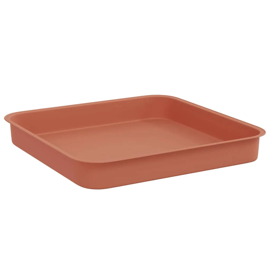Vassoio Quadrato per Fiori 6 pcs Rosso Mattone 15 x 15 x 2 cm