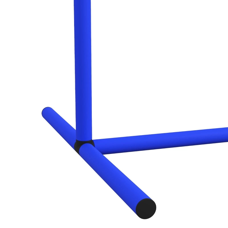 Giochi da arrampicata set agility per cani con 4 archi e borsa da trasporto in ABS blu 88 × 64 × 95 cm