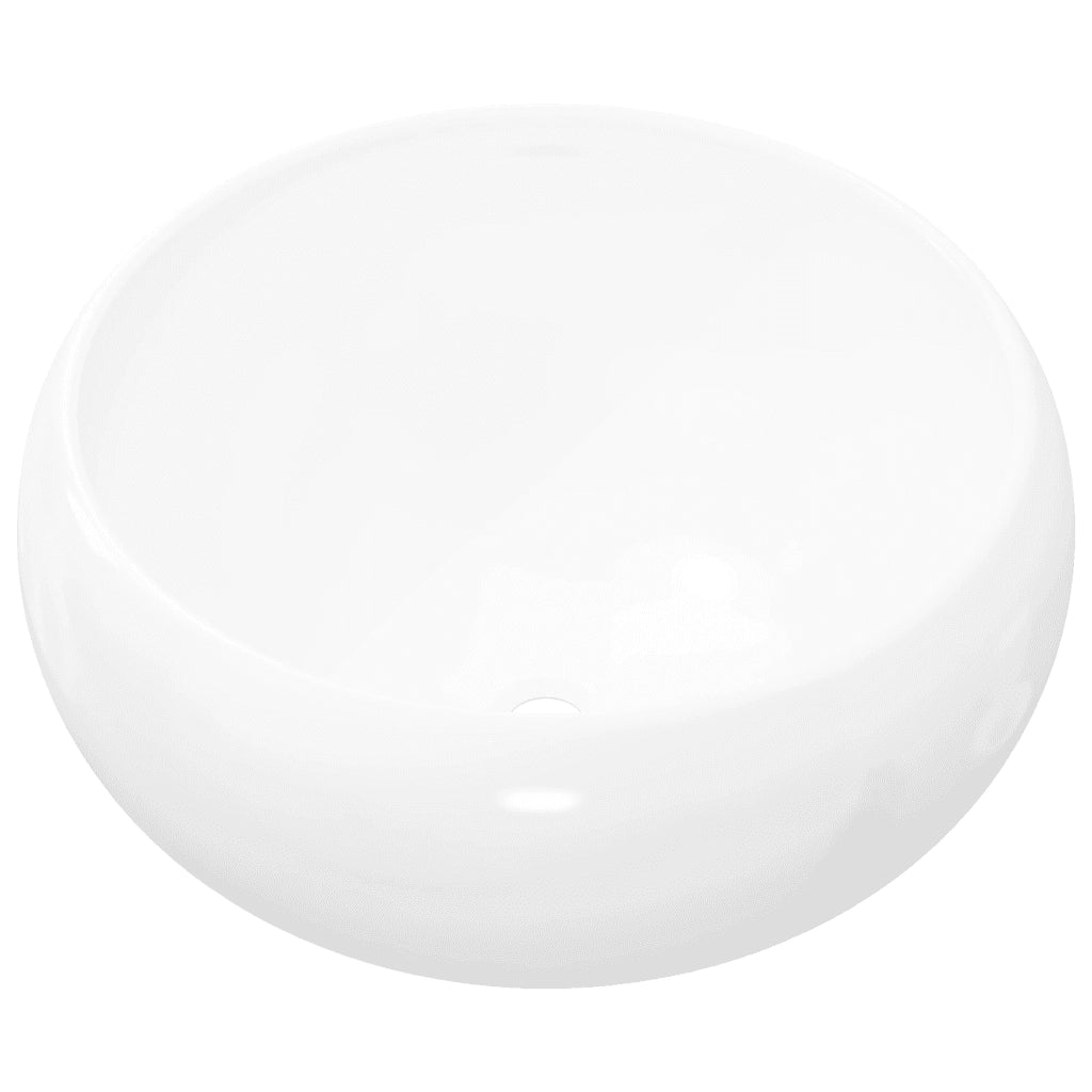 Lavandino Rotondo in Ceramica Bianca 40 x 15 cm cod mxl 53381