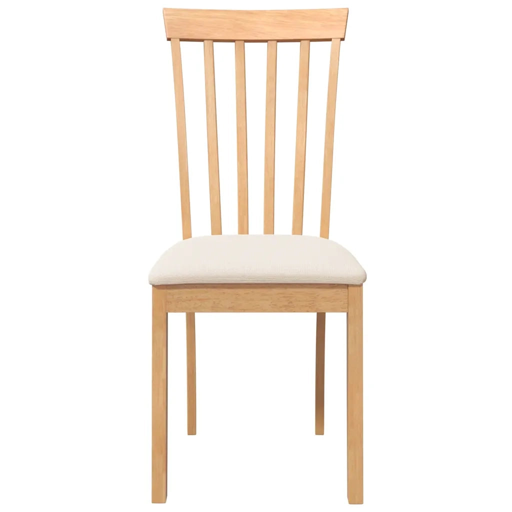 Sedie da Pranzo con Cuscini 2 pz Naturale Legno Massello Hevea 4102389