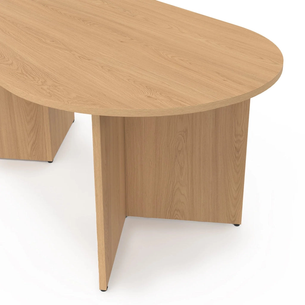 IDMarket - Tavolino ovale MARTHE 110 cm effetto legno di faggio