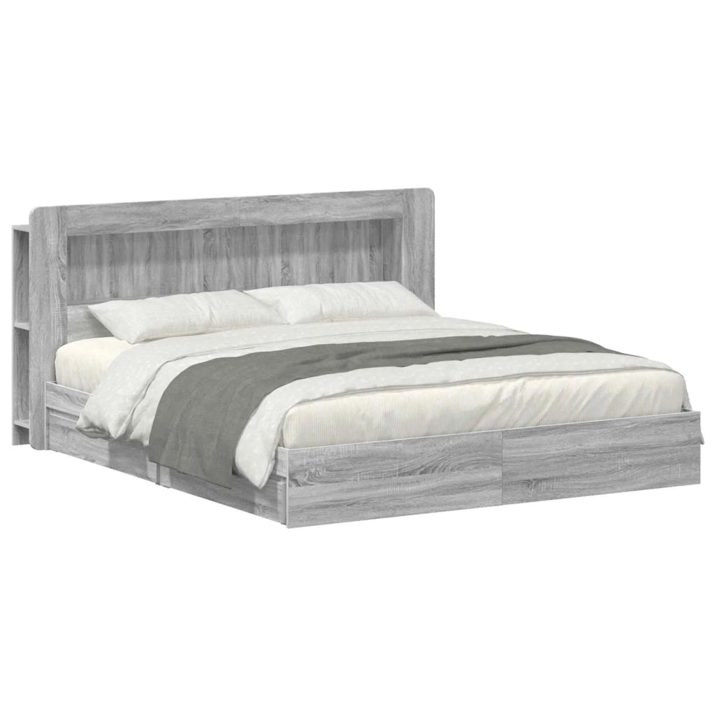 Telaio del letto con storage Sonoma grigio 180 x 200 cm