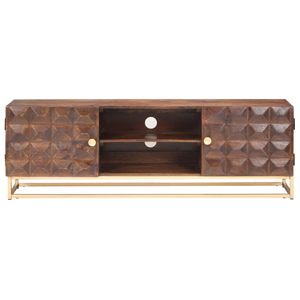 Mobile TV 124x29x45 cm in Legno Massello di Mango 323404