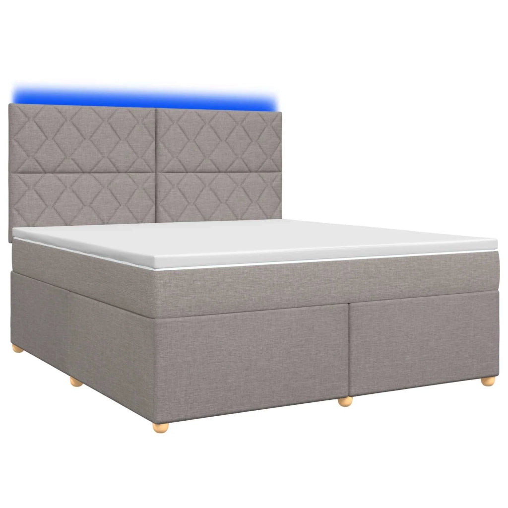 Letto box spring con materasso Tortora 180 x 200 cm Tessuto 3455417