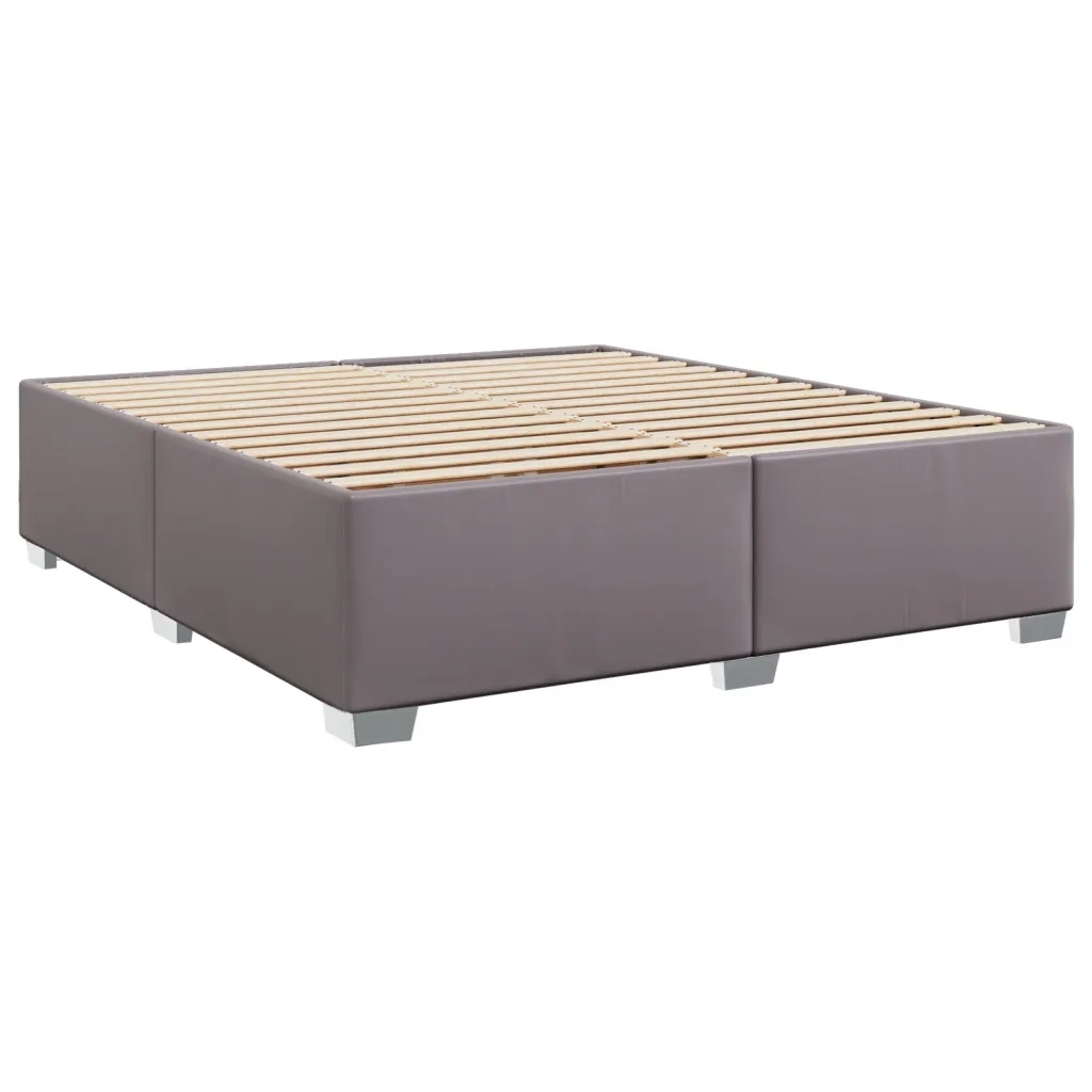 Giroletto a Molle con Materasso Grgio 200x200 cm in Similpelle