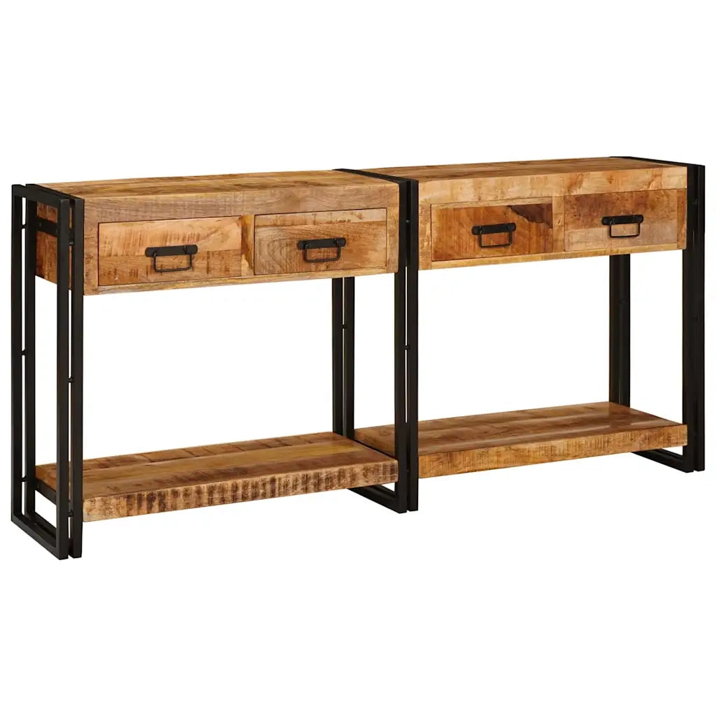 Tavoli consolle 2 pcs Marrone Legno di mango massello 3324223