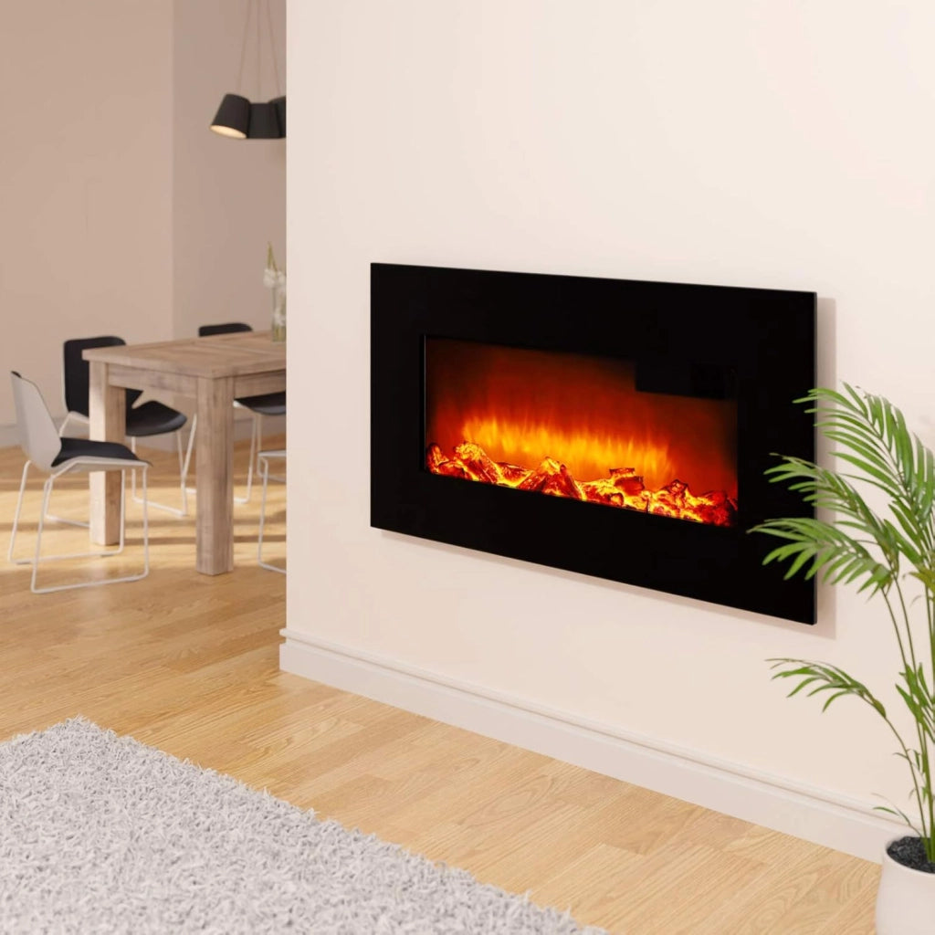 Caminetto a Parete Camino Elettrico Display Head Up 900W / 1800W Termostato Telecomando Timer Regolabile