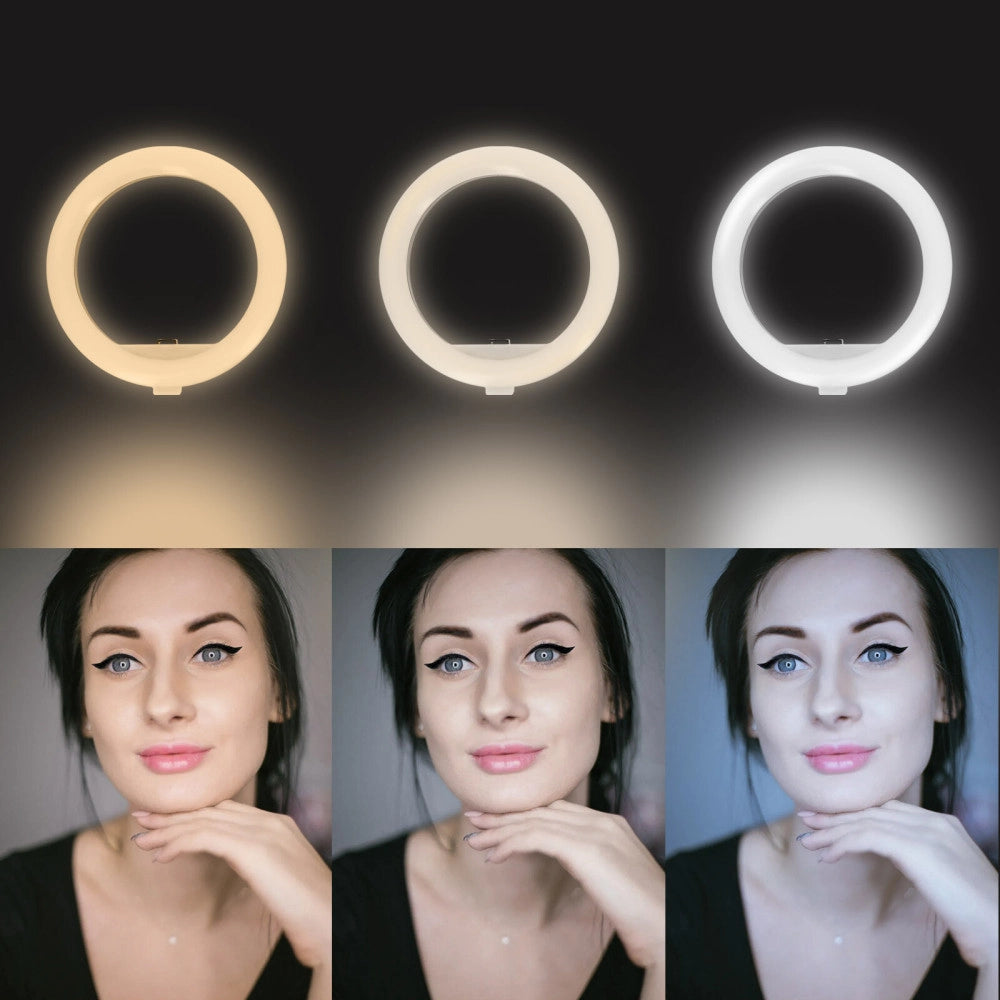 Trade Shop - Lampada Led Da 6 Pollici + Stick Con Supporto Telefono Cellulare Bluetooth 4.0 -