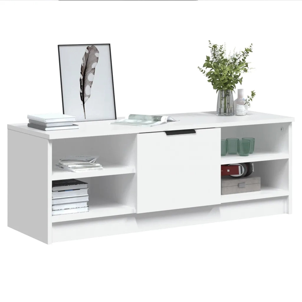 Mobile Porta TV Bianco 102x35,5x36,5 cm in Legno Multistrato 811367
