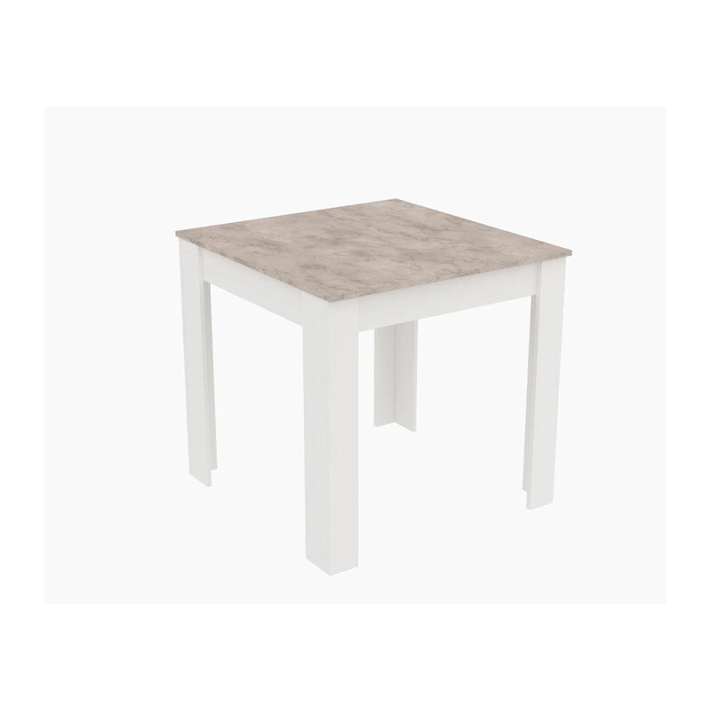 TAVOLO FISSO CM 80X 80XH75 CEMENTO/BIANCO- 1,0 pz