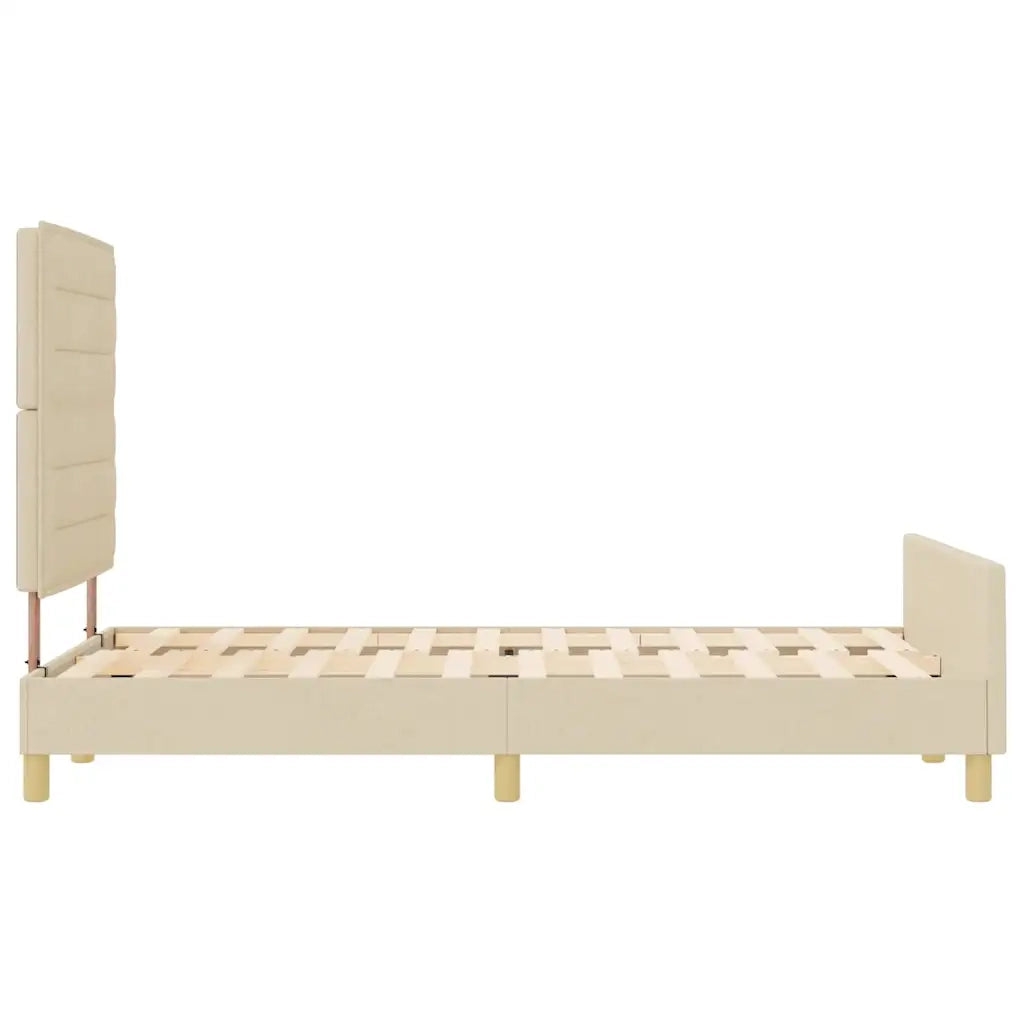 Struttura del letto con testiera Crema 160 x 200 cm Tessuto 3344667