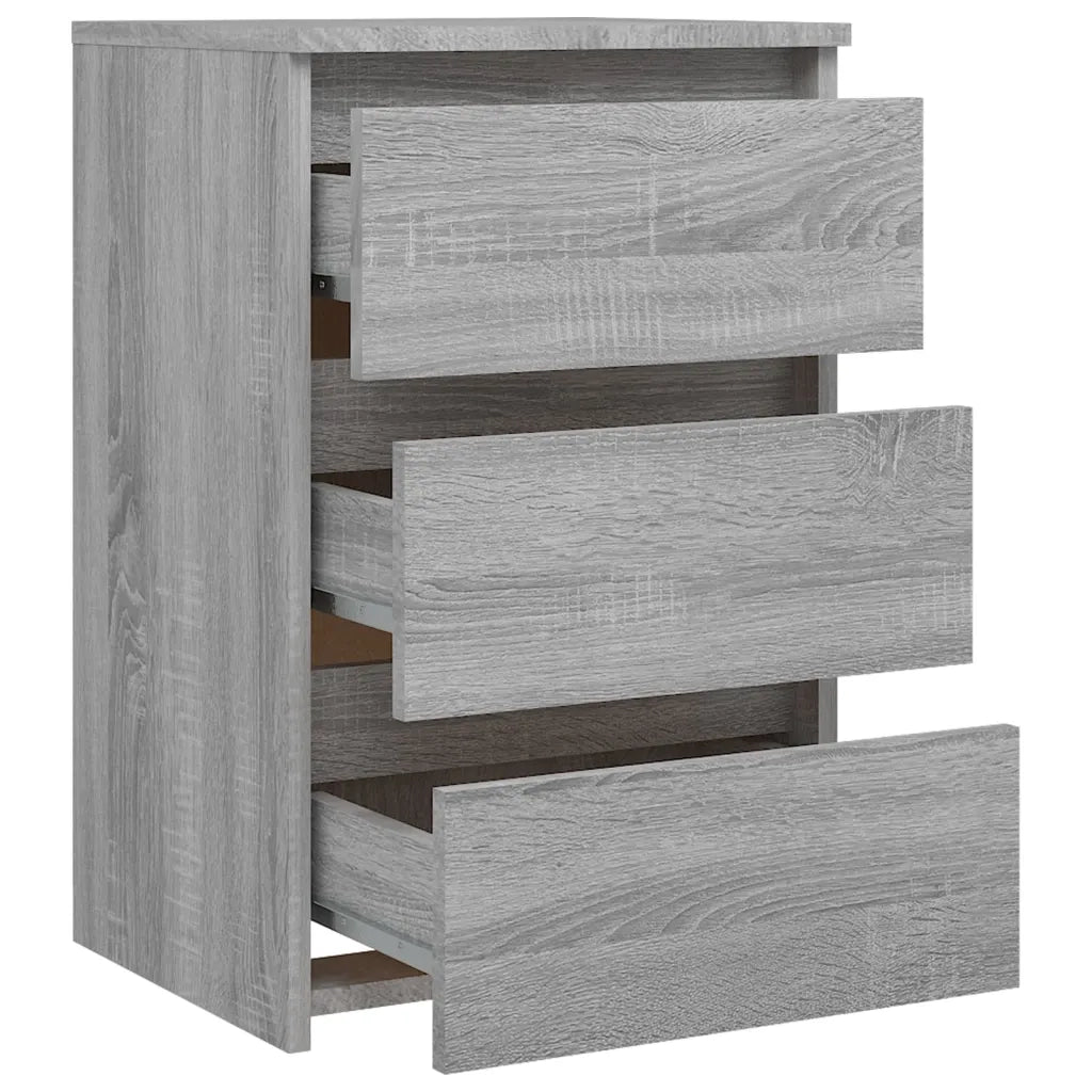 Comodino Grigio Sonoma 40x35x62,5 cm in Legno Multistrato 815173