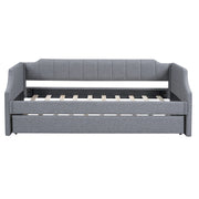 Letto Giorno Singolo Imbottito con Letto Estraibile 90x200 cm Grigio