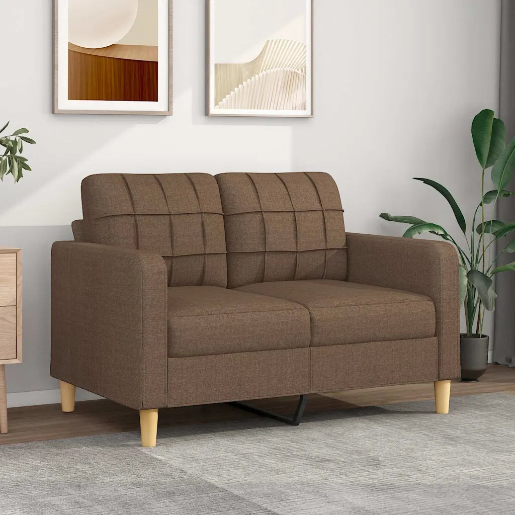 Divano | Divano da soggiorno | Sofa a 2 Posti Marrone 120 cm in Tessuto