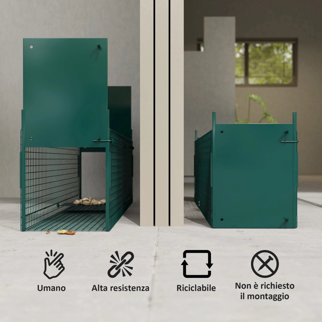 Gabbia per Piccoli Animali con Doppia Porta ¨C zephmum ¨C 100x25x28cm