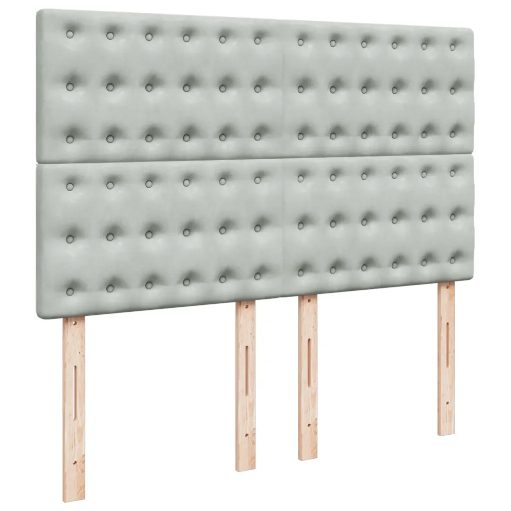 vidaXL Giroletto a Molle con Materasso Grigio Chiaro 160x200cm Velluto
