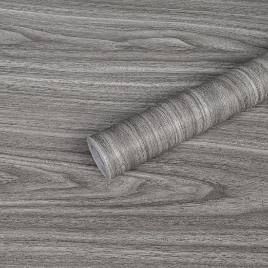 Foglio autoadesivo per superfici in legno, acqua resistente, grigio, 60 x 500 cm