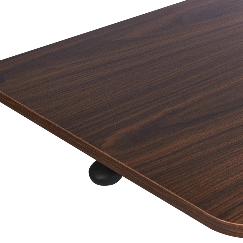 Scrivania regolabile manualmente per laptop in legno scuro e nero 65 x 48 cm con struttura in acciaio verniciato a polvere