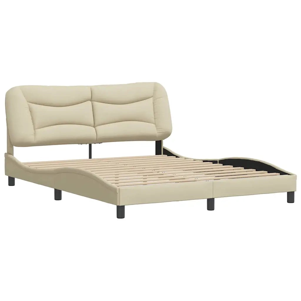 Giroletto senza Materasso-Struttura Letto Hvar Crema 160x200 cm in Tessuto