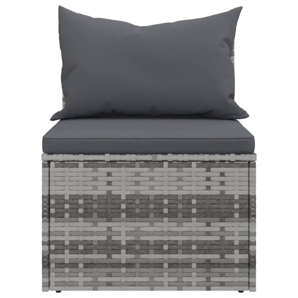 Set Divani da Giardino 4 pz con Cuscini in Polyrattan Grigio 3186649
