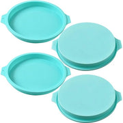 Fornello a forma di torta 20 cm - Silicone - Multifunzionale - 4 pezzi - Antiscivolo - Resistente al calore - Verde chiaro - Fornello a forma di torta