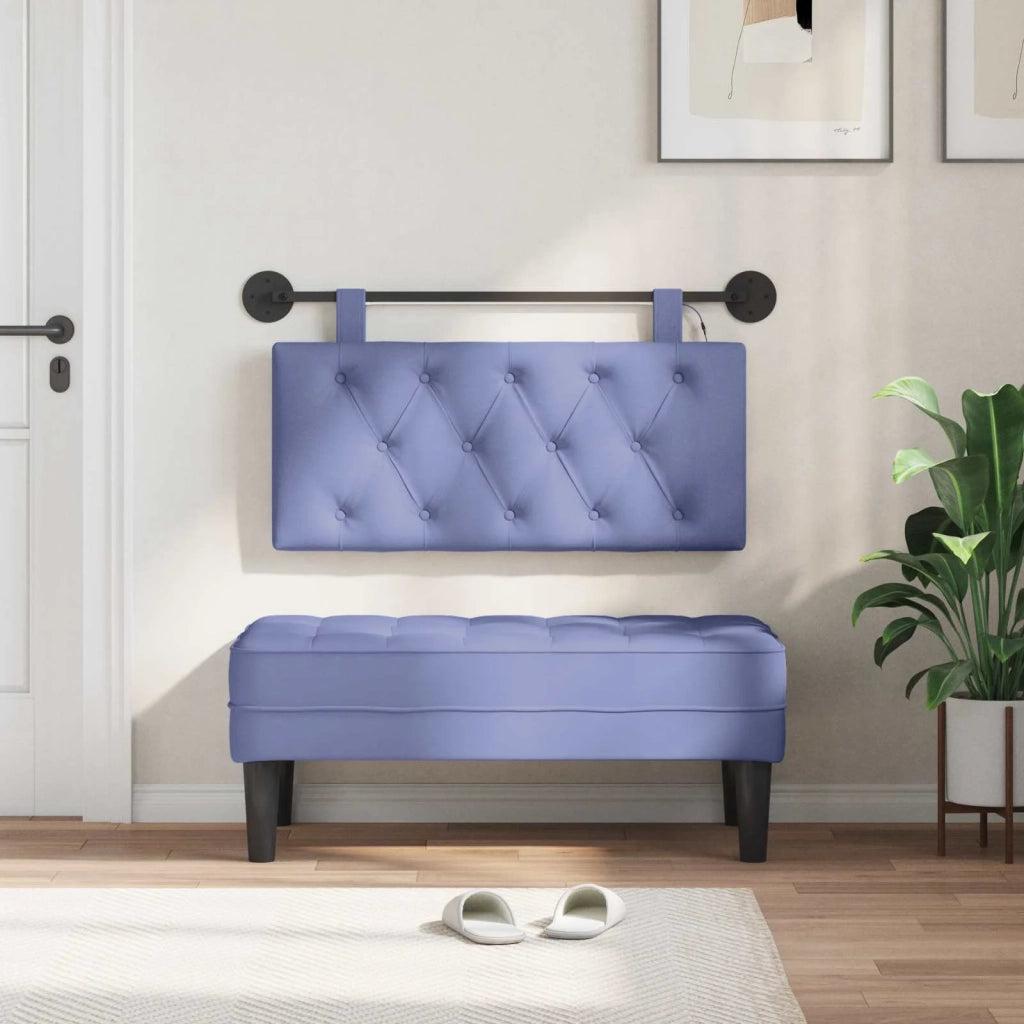 Testiera sospesa Con luce LED Blu jeans Tessuto