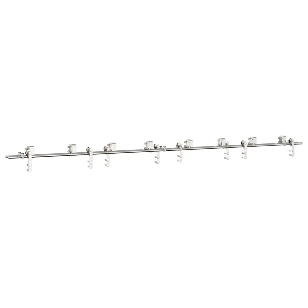 Kit Binari Porta Scorrevole 366 cm Acciaio Inossidabile Argento 3295773