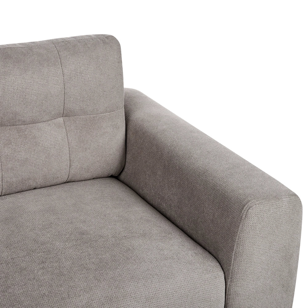 Divano a 2 posti in tessuto Grigio chiaro Soggiorno in stile moderno Gambe in legno scuro