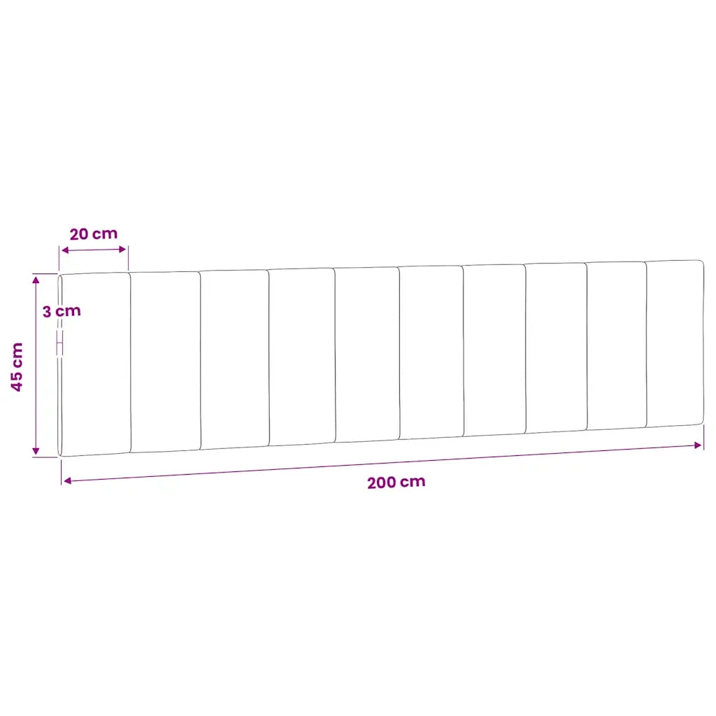 Cuscino Testiera Hanko Nero 200 cm in Velluto CFW2227287