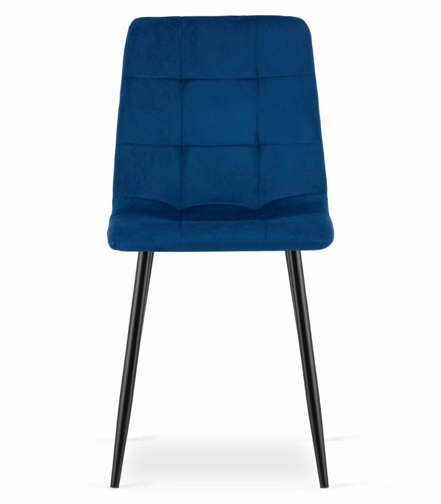 Sedia VALORA PYRA - Design ergonomico moderno in velluto blu navy x 3