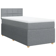 Letto singolo | Letto per adulti | Giroletto a Molle con Materasso Grigio Chiaro 80x200 cm Tessuto