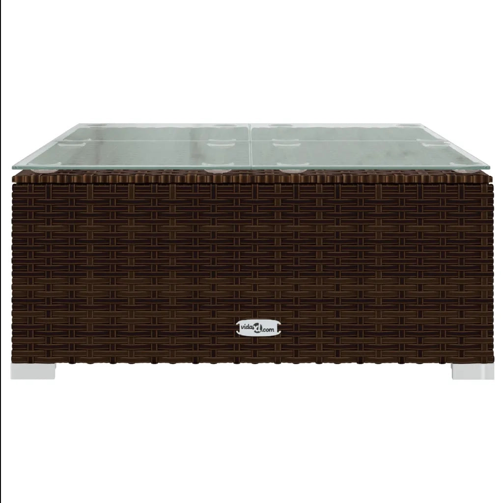 Set Divani da Giardino 7 pz con Cuscini in Polyrattan Marrone cod mxl 38919