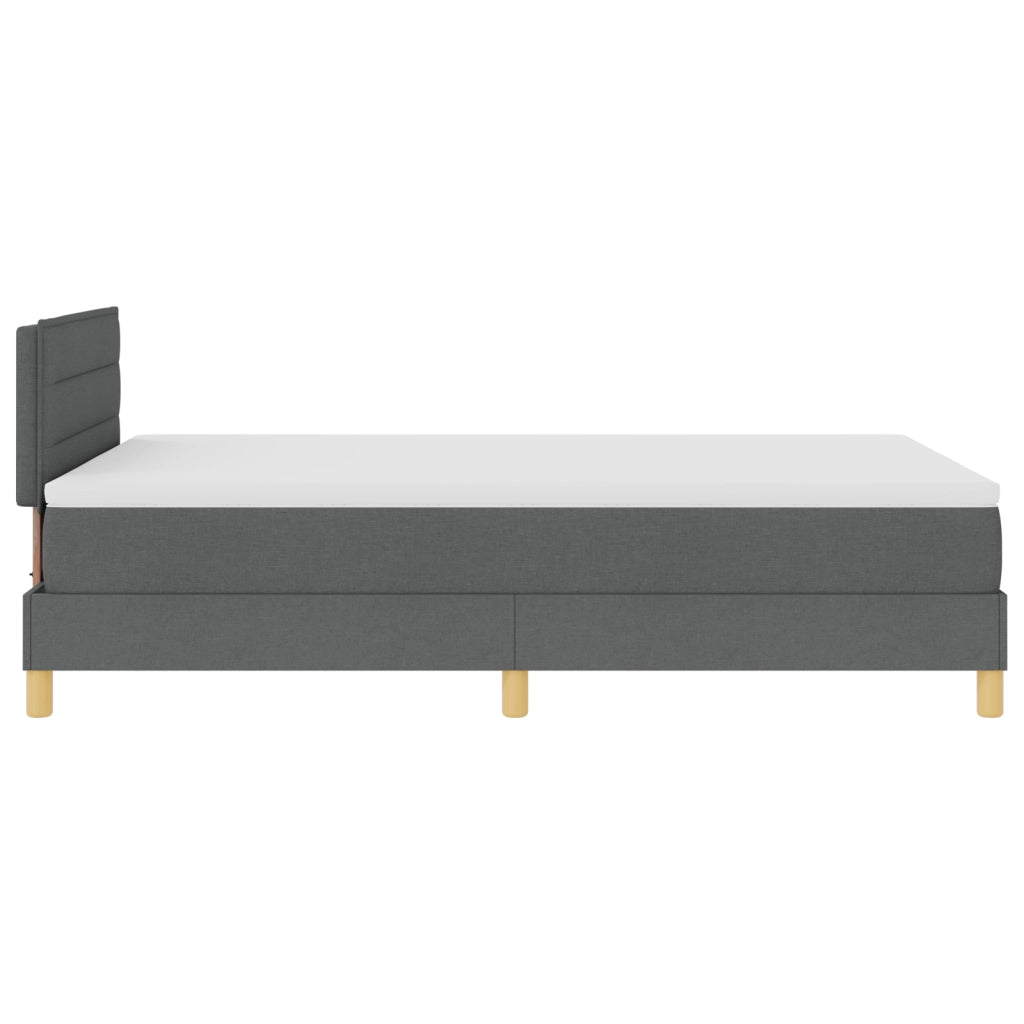 Letto a Molle con Materasso & LED Grigio Scuro 120x190 cm Tessuto