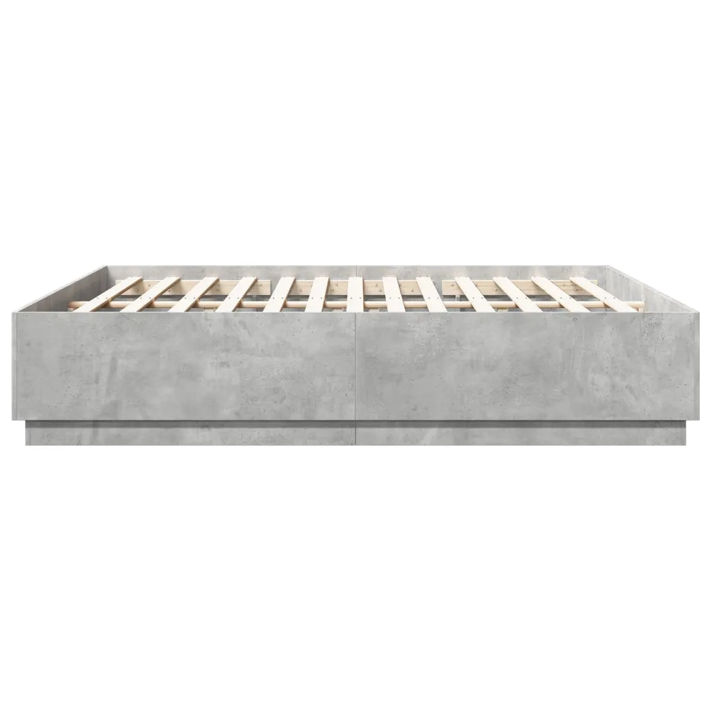 Giroletto Luci LED Grigio Cemento 200x200 cm Legno Multistrato