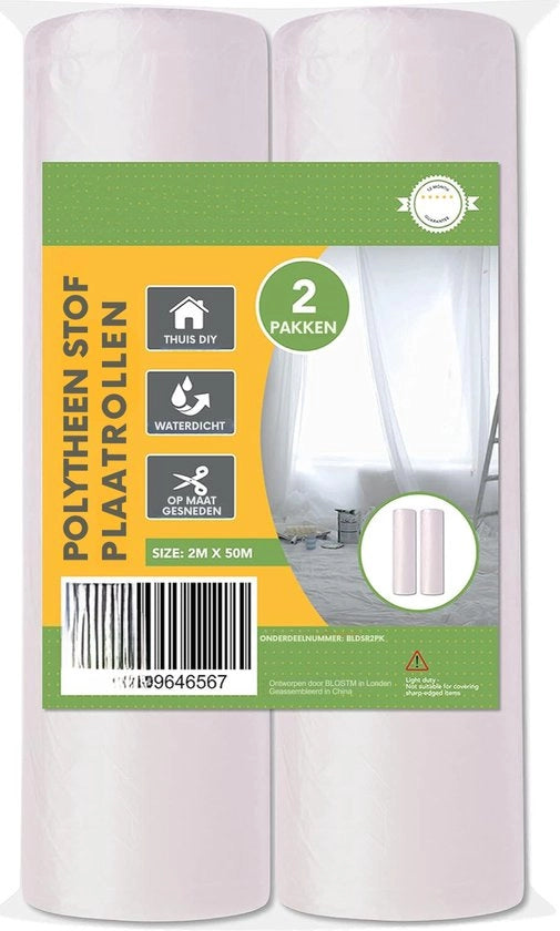 Tela di protezione trasparente 2 pezzi grandi: protezione per tappeti e mobili - perfetta per progetti DIY (2 m x 50 m)