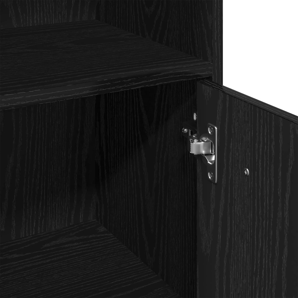 Set mobili bagno 3 pezzi Rovere nero Legno ingegnerizzato