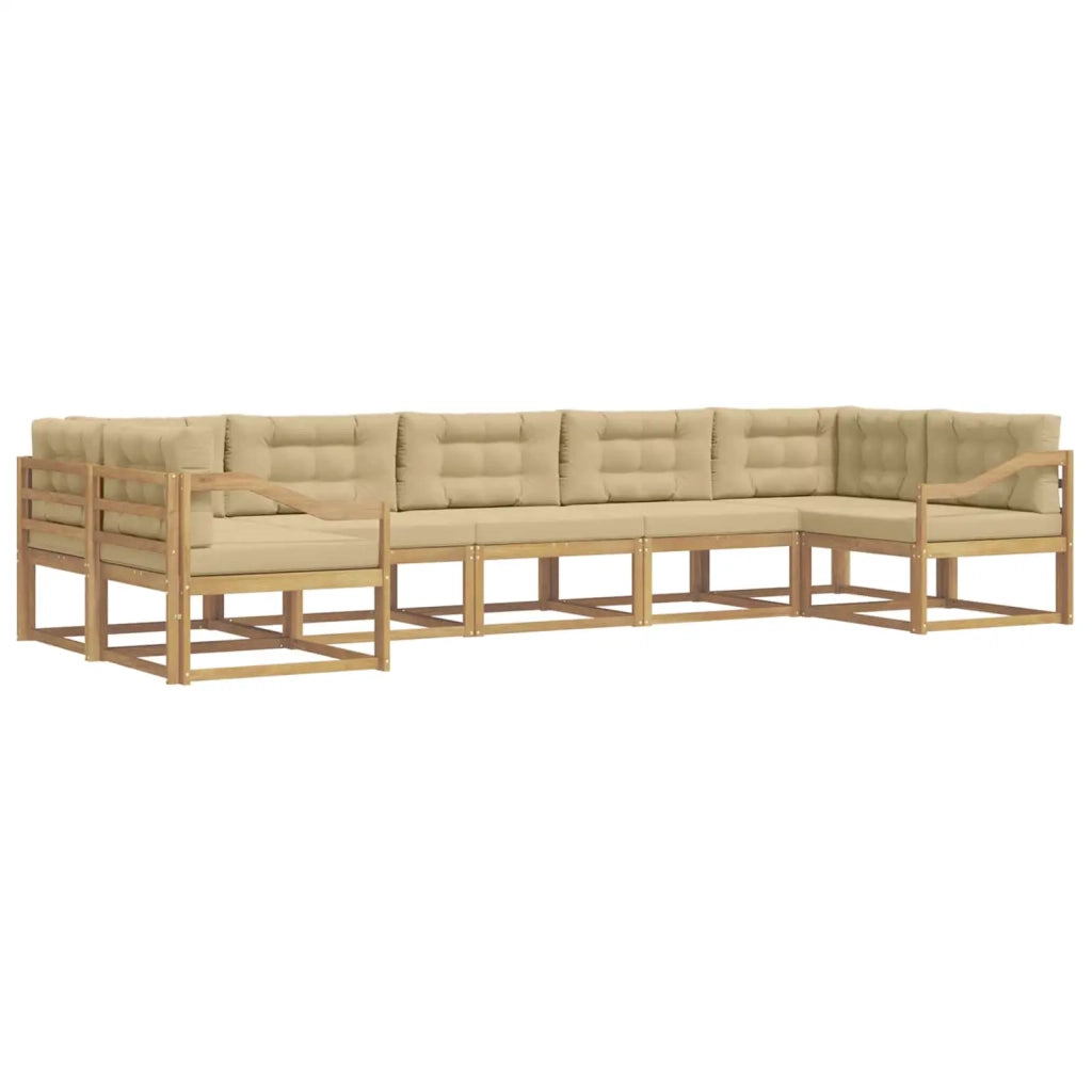 Set di divani da esterno 7 pz Bianco e Beige 3386987