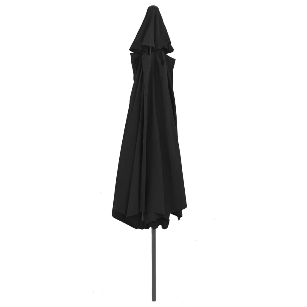 Ombrellone da esterno con palo in metallo 400 cm nero 02_0008265