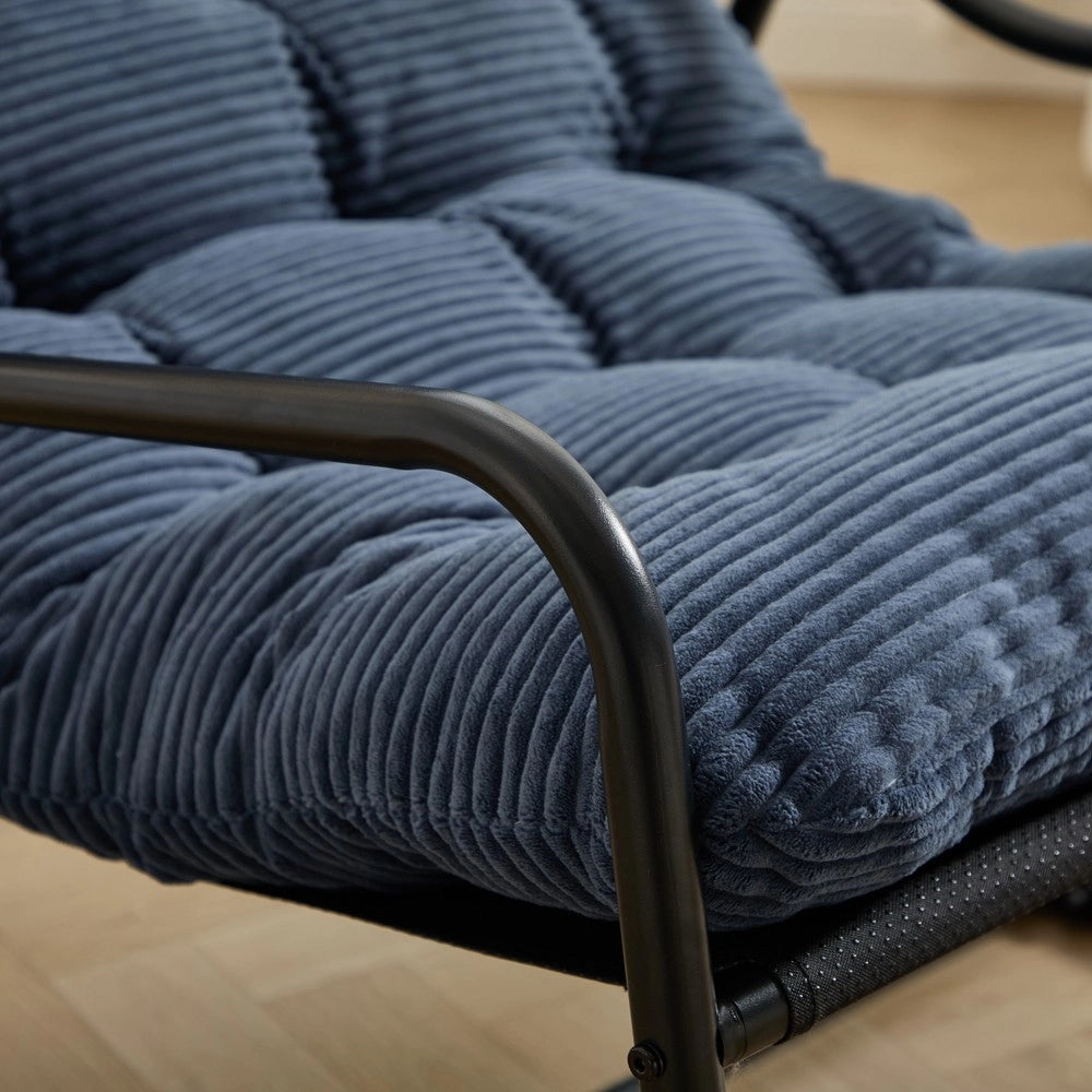 Poltrona a Dondolo con Cuscino ¨C Xylo ¨C Nero/Blu Navy