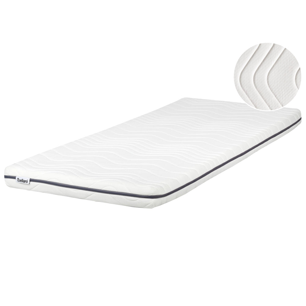Materasso in Schiuma Viscoelastica Durezza Media Grigio e Bianco 90 x 200 cm Fodera con cerniera