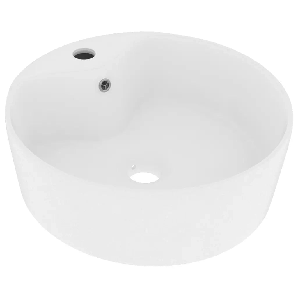 Lavandino con Troppopieno Bianco Opaco 36x13 cm in Ceramica 147031